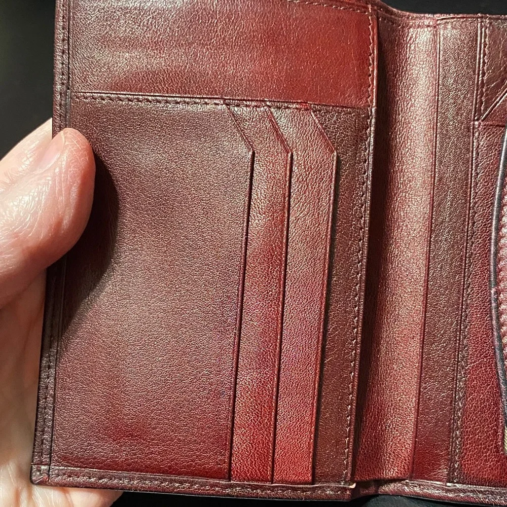 Vintage Small Burgundy Leather Wallet